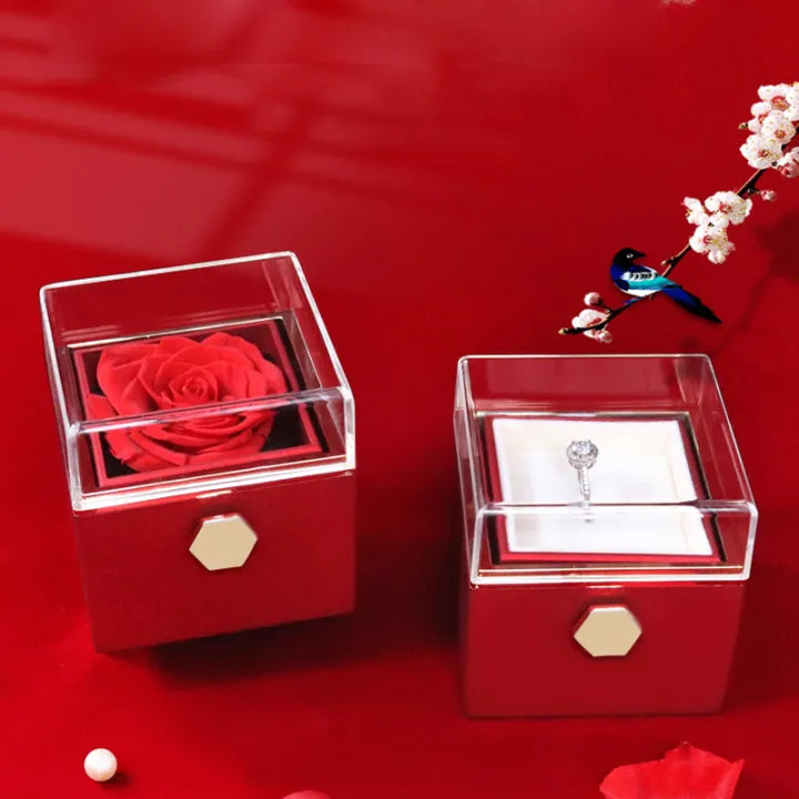 Rotating Rose Gift Box علبة هدايا ورد دوّارة