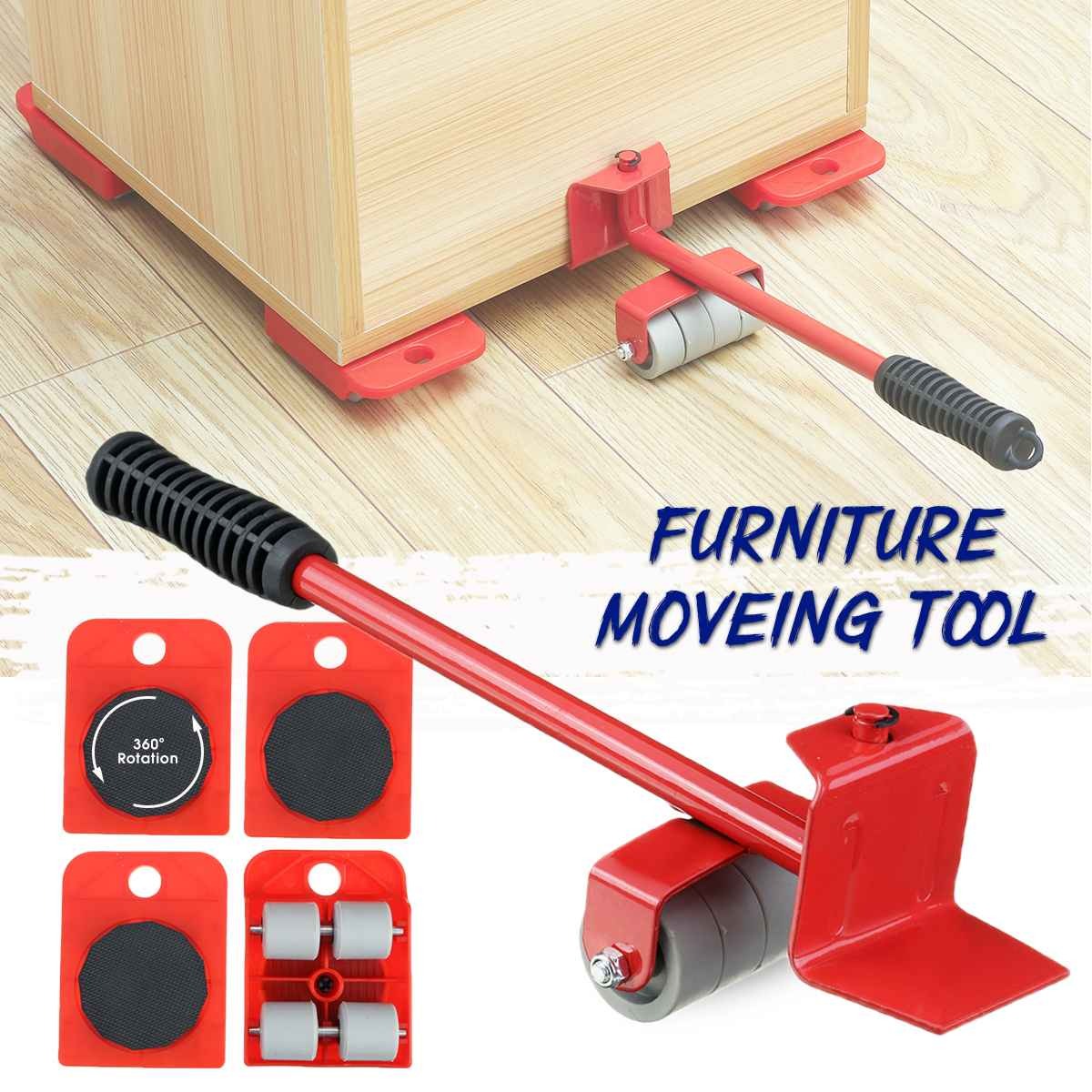 Furniture Lifter Mover Tool Set (5PCS) – طقم رفع وتحريك الأثاث مع عجلات (٥ قطع)