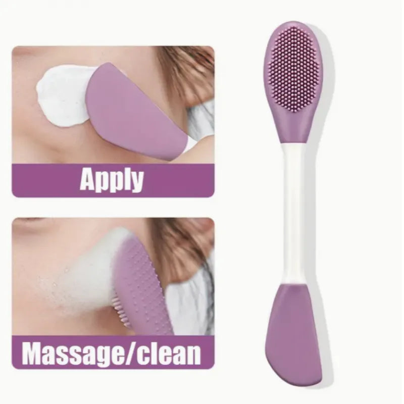 Double‑Head Silicone Face Mask & Cleansing Brush فرشاة سيليكون مزدوجة الرأس للعناية بالوجه