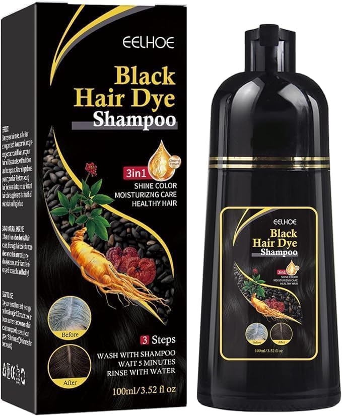 Natural Black Hair 3-in-1 Dye Shampoo شامبو صبغة الشعر الأسود الطبيعي 3 في 1