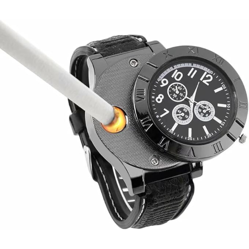 Men’s Military USB Lighter Watch ساعة يد عسكرية مع ولاعة USB