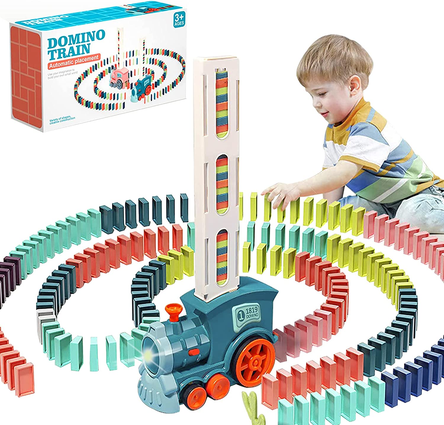 Domino Train Toy Set لعبة قطار الدومينو