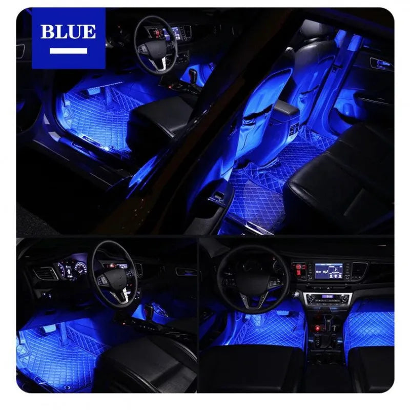 Car Interior LED Strip Lights with Remote Control أضواء LED داخل السيارة – شريط تحكم عن بعد