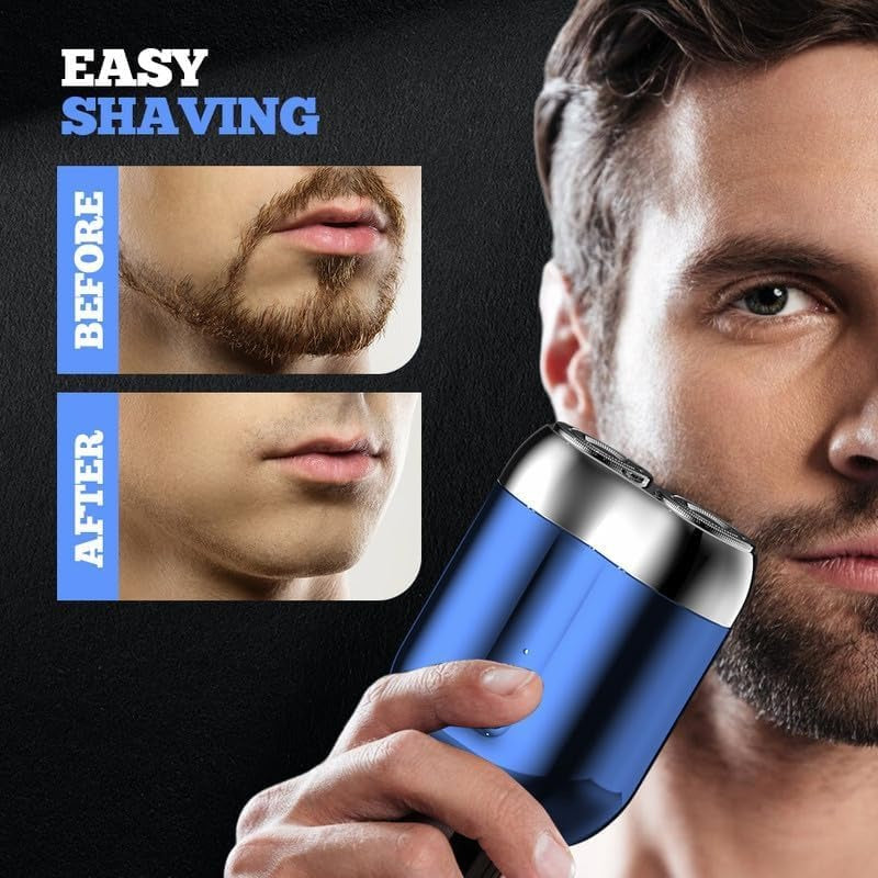 Mini Shaver for Men, Washable Double Head – ماكينة حلاقة صغيرة للرجال برأس مزدوج قابل للغسل