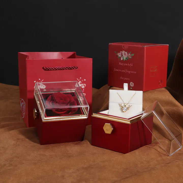 Rotating Rose Gift Box علبة هدايا ورد دوّارة
