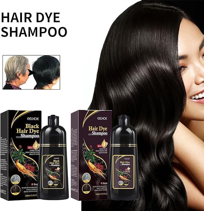 Natural Black Hair 3-in-1 Dye Shampoo شامبو صبغة الشعر الأسود الطبيعي 3 في 1