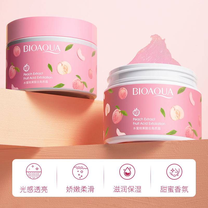 Bioaqua Peach Fruit Acid Exfoliating Gel جل تقشير بخلاصة الخوخ وحمض الفاكهة من Bioaqua