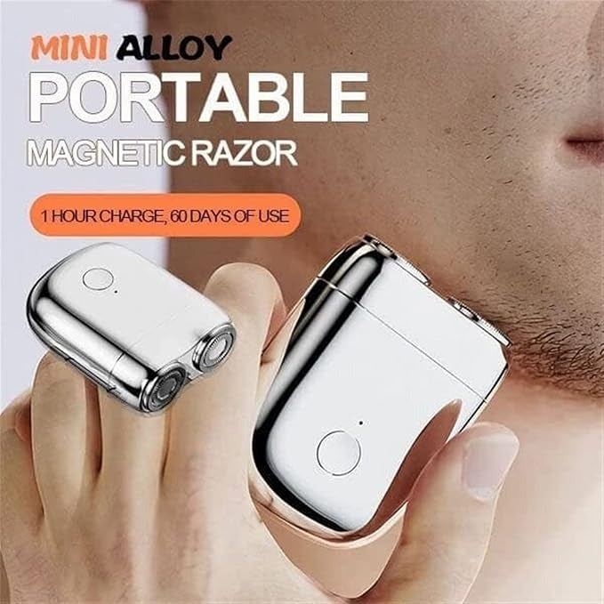 Mini Shaver for Men, Washable Double Head – ماكينة حلاقة صغيرة للرجال برأس مزدوج قابل للغسل