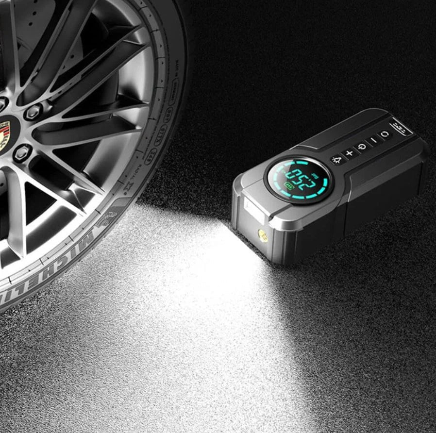 Jump Starter With Air Pump باور بانك تشغيل السيارة مع مضخة هواء