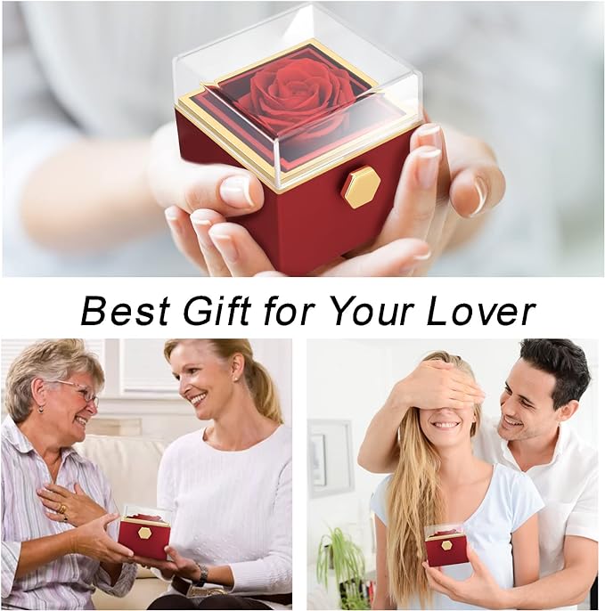 Rotating Rose Gift Box علبة هدايا ورد دوّارة