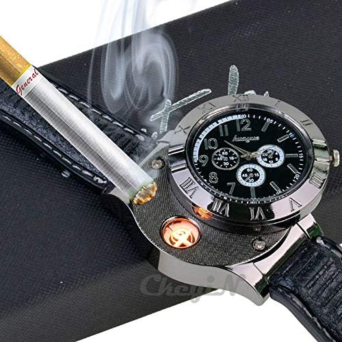 Men’s Military USB Lighter Watch ساعة يد عسكرية مع ولاعة USB