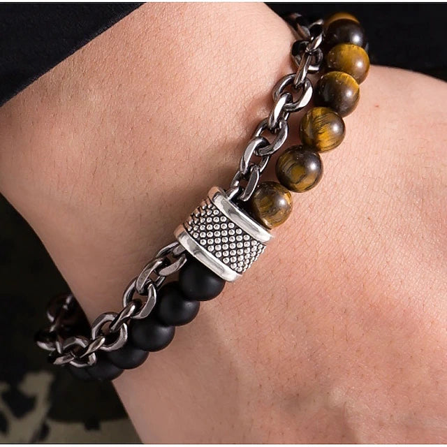 Beaded Chain Bracelet for Men & Women سوار سلسلة بالخرز للرجال والنساء