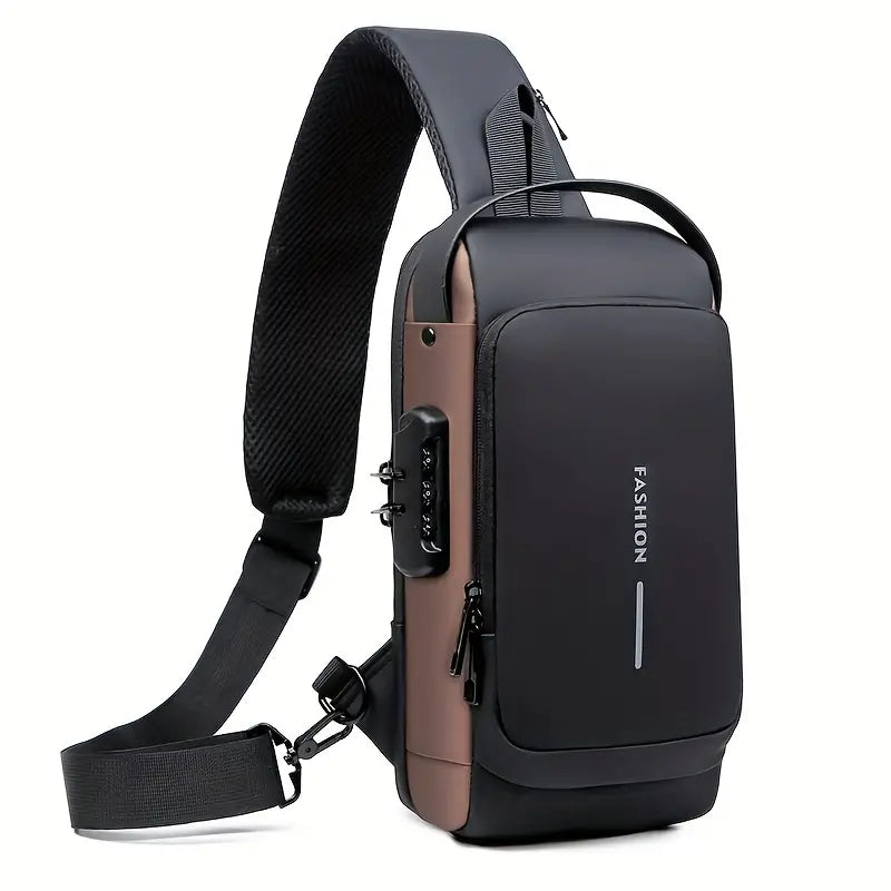 Men Sling Bag With Password Lock حقيبة كروس للرجال مع قفل برقم سري