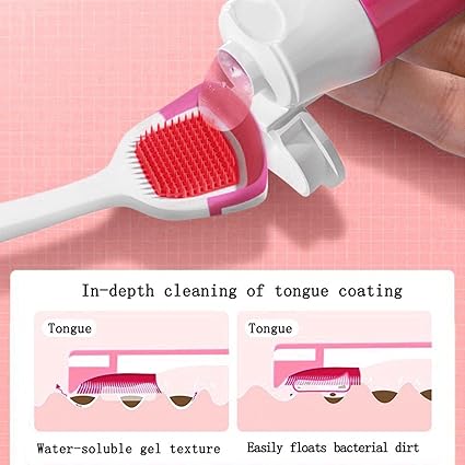 Tongue Cleaner Gel Set with Oral Hygiene مجموعة جل منظف اللسان مع العناية بالفم