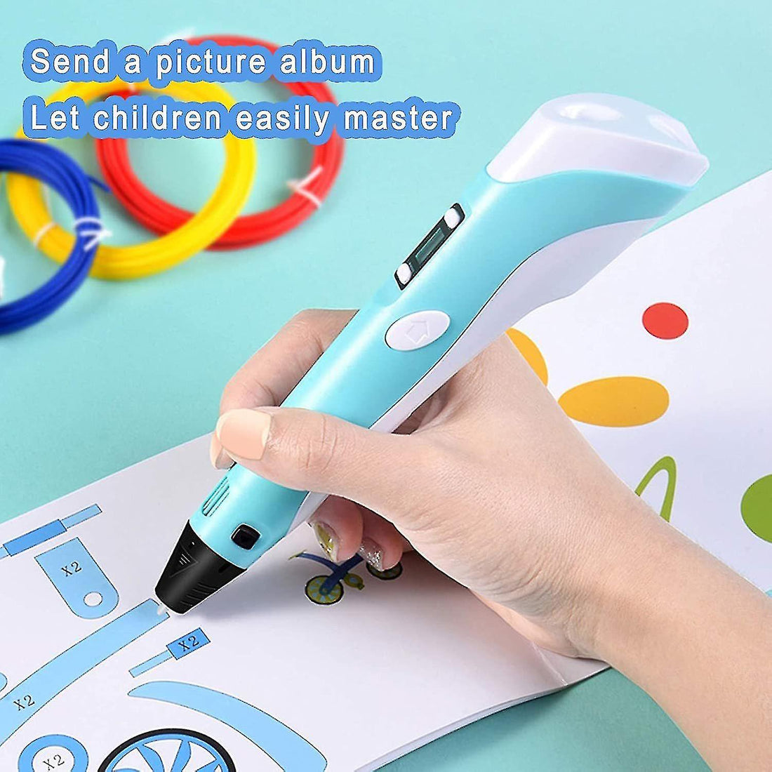 Intelligent 3D Pen with LED Display قلم ثلاثي الأبعاد ذكي مع شاشة LED