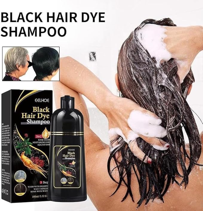 Natural Black Hair 3-in-1 Dye Shampoo شامبو صبغة الشعر الأسود الطبيعي 3 في 1