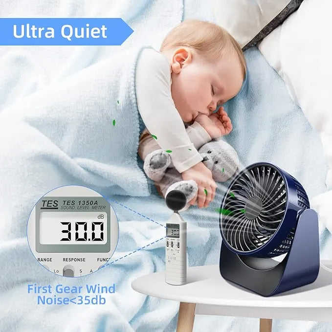 360° Rotate Desktop Fan – مروحة مكتبية دوارة 360 درجة