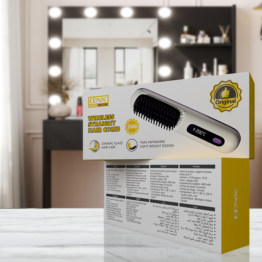 Wireless Straight Hair Comb مشط تمليس الشعر اللاسلكي
