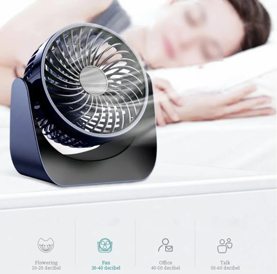 360° Rotate Desktop Fan – مروحة مكتبية دوارة 360 درجة