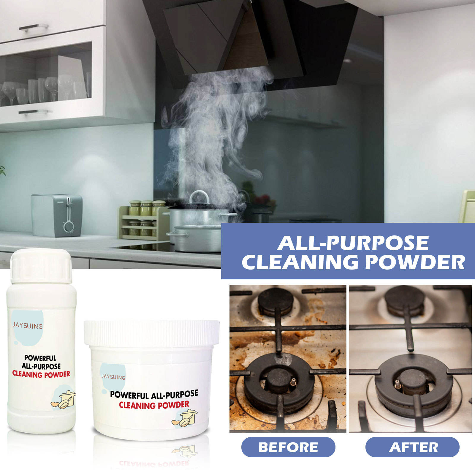 Powerful All Purpose Kitchen Cleaning Powder مسحوق تنظيف قوي متعدد الاستخدامات للمطبخ
