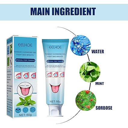 Tongue Cleaner Gel Set with Oral Hygiene مجموعة جل منظف اللسان مع العناية بالفم