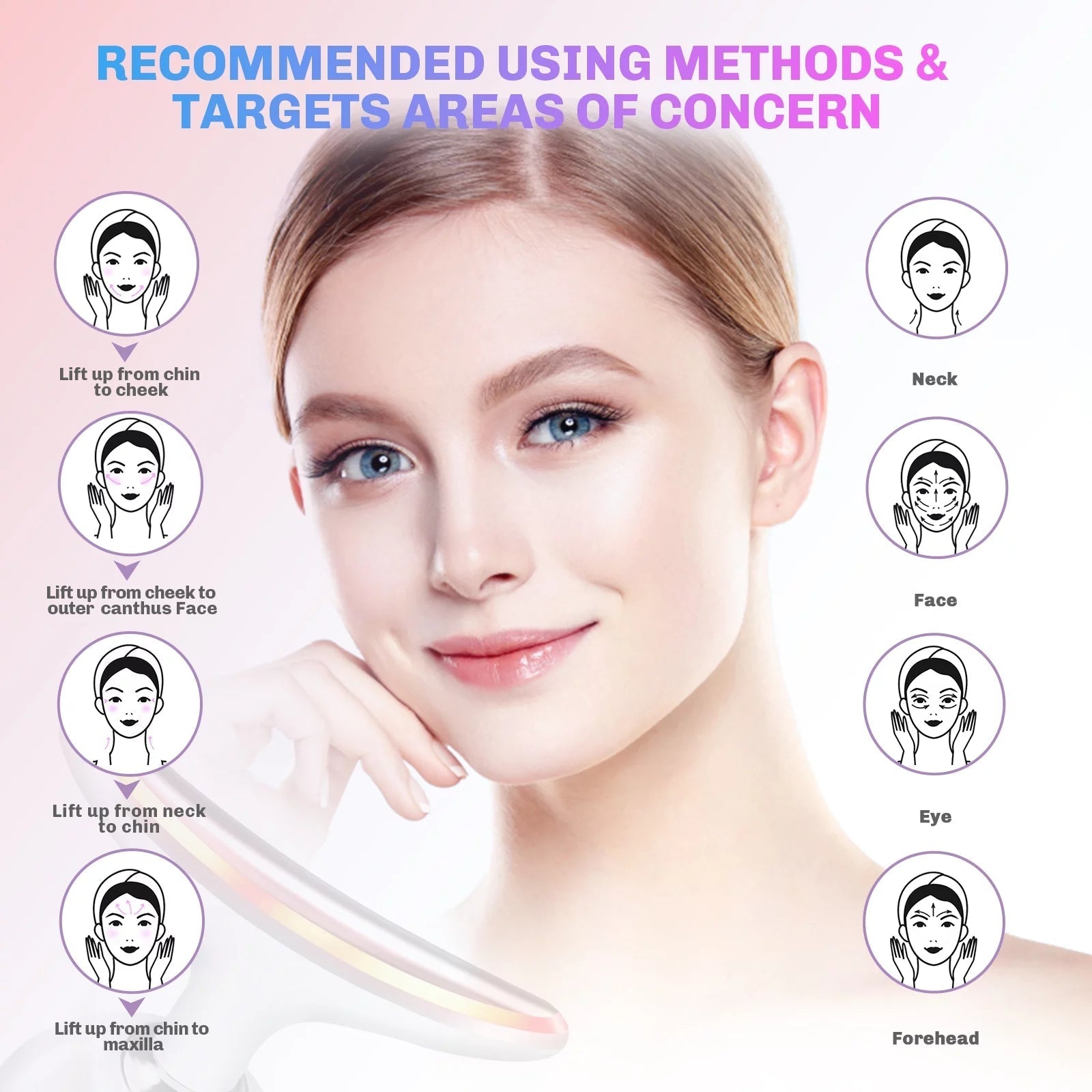 LED Neck Face Beauty Device Facial Massager – جهاز تدليك الوجه والرقبة بتقنية LED