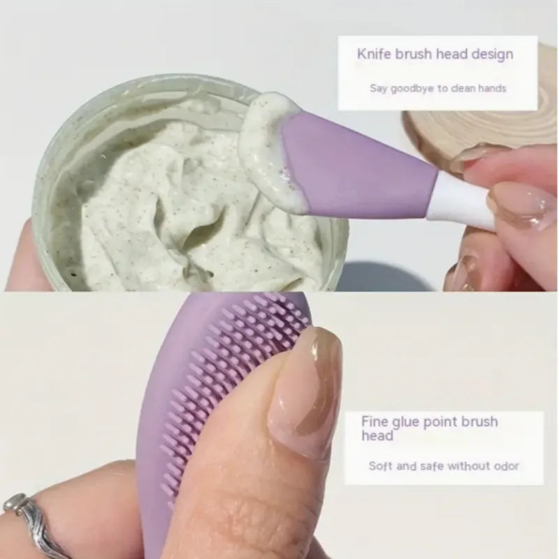 Double‑Head Silicone Face Mask & Cleansing Brush فرشاة سيليكون مزدوجة الرأس للعناية بالوجه