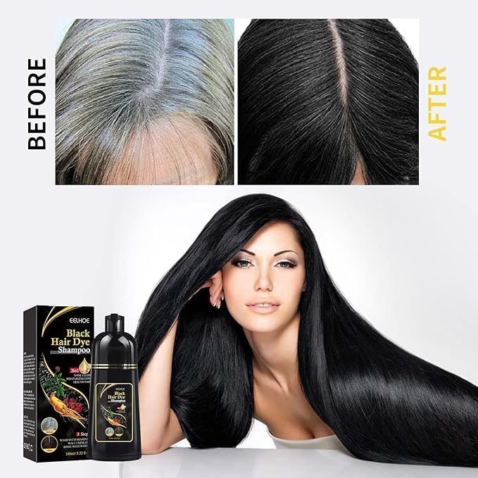 Natural Black Hair 3-in-1 Dye Shampoo شامبو صبغة الشعر الأسود الطبيعي 3 في 1