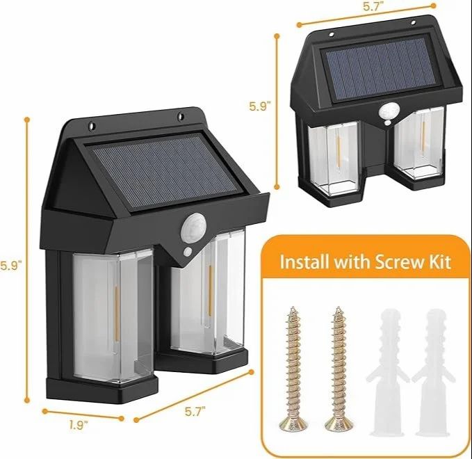 Dual Solar LED Motion Sensor Light – مصباح مزدوج يعمل بالطاقة الشمسية ومستشعر حركة